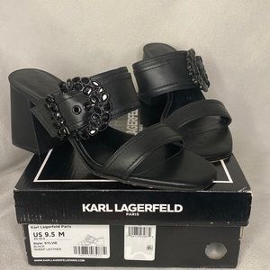 NIB Karl Lagerfeld Sylvie Slip-On Buckled Sandals size 9.5